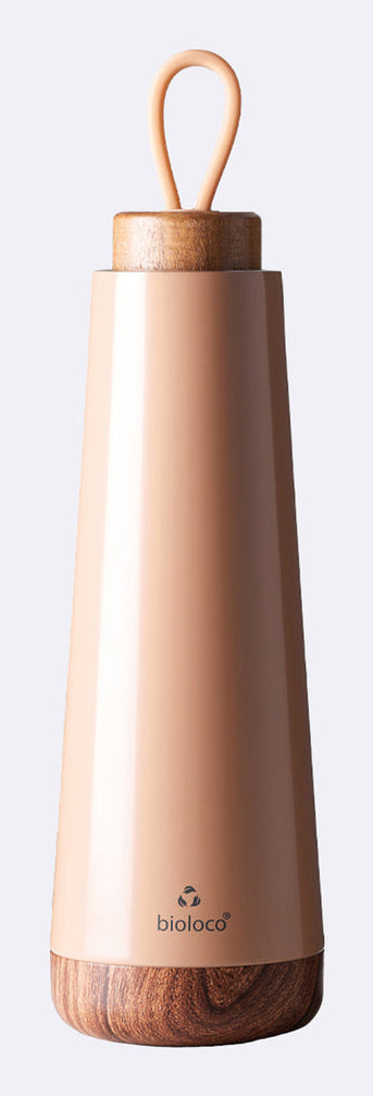 BioLoco Loop-Clay Isolierflasche 500 ml – doppelwandig 18 h heiss/12 h kalt, Edelstahl, Perleffekt