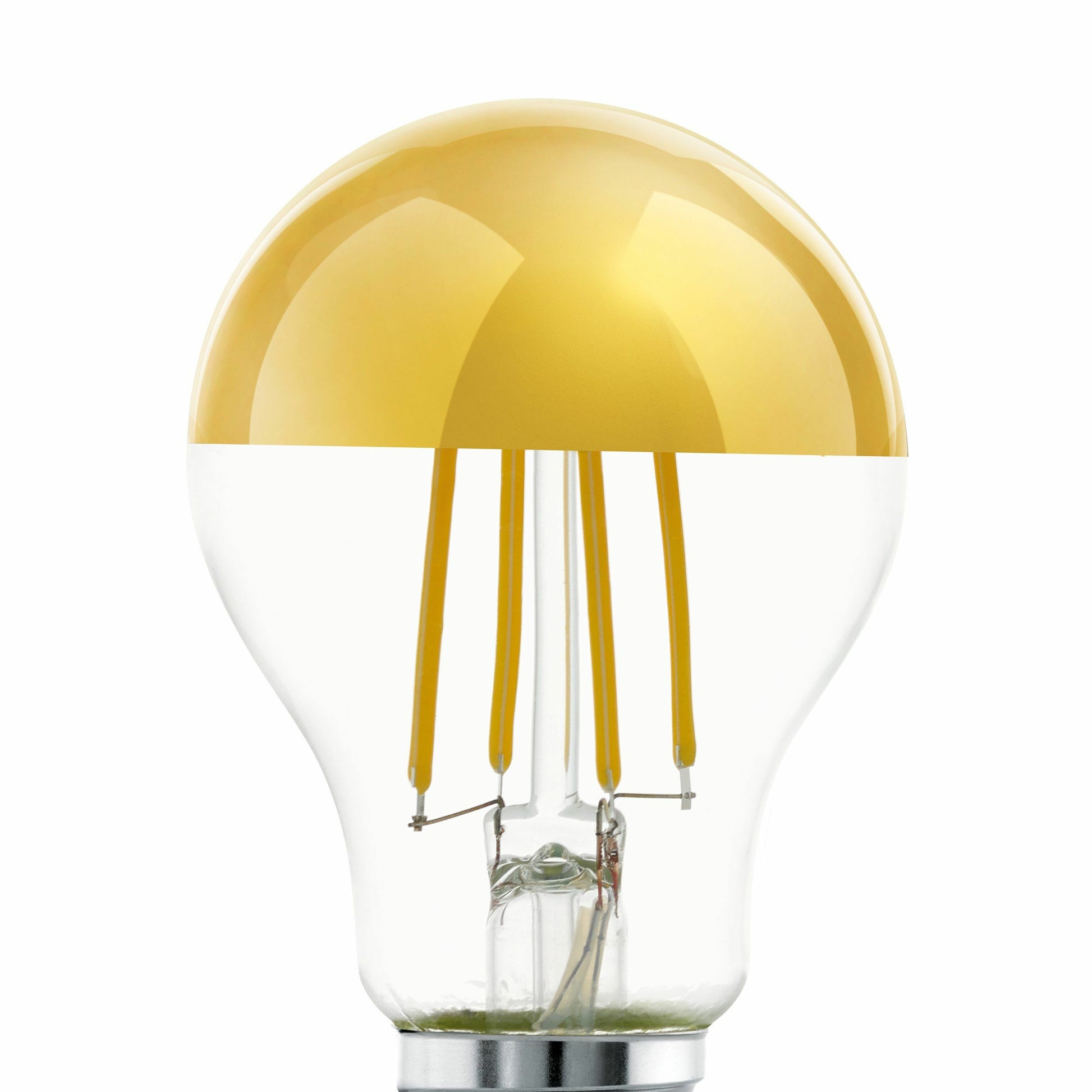 EGLO Leuchtmittel E27 Globus – Warmweiss 2700 K, 806 lm, 7,3 W – IP20 – 1 Stk. – Gold, Glas