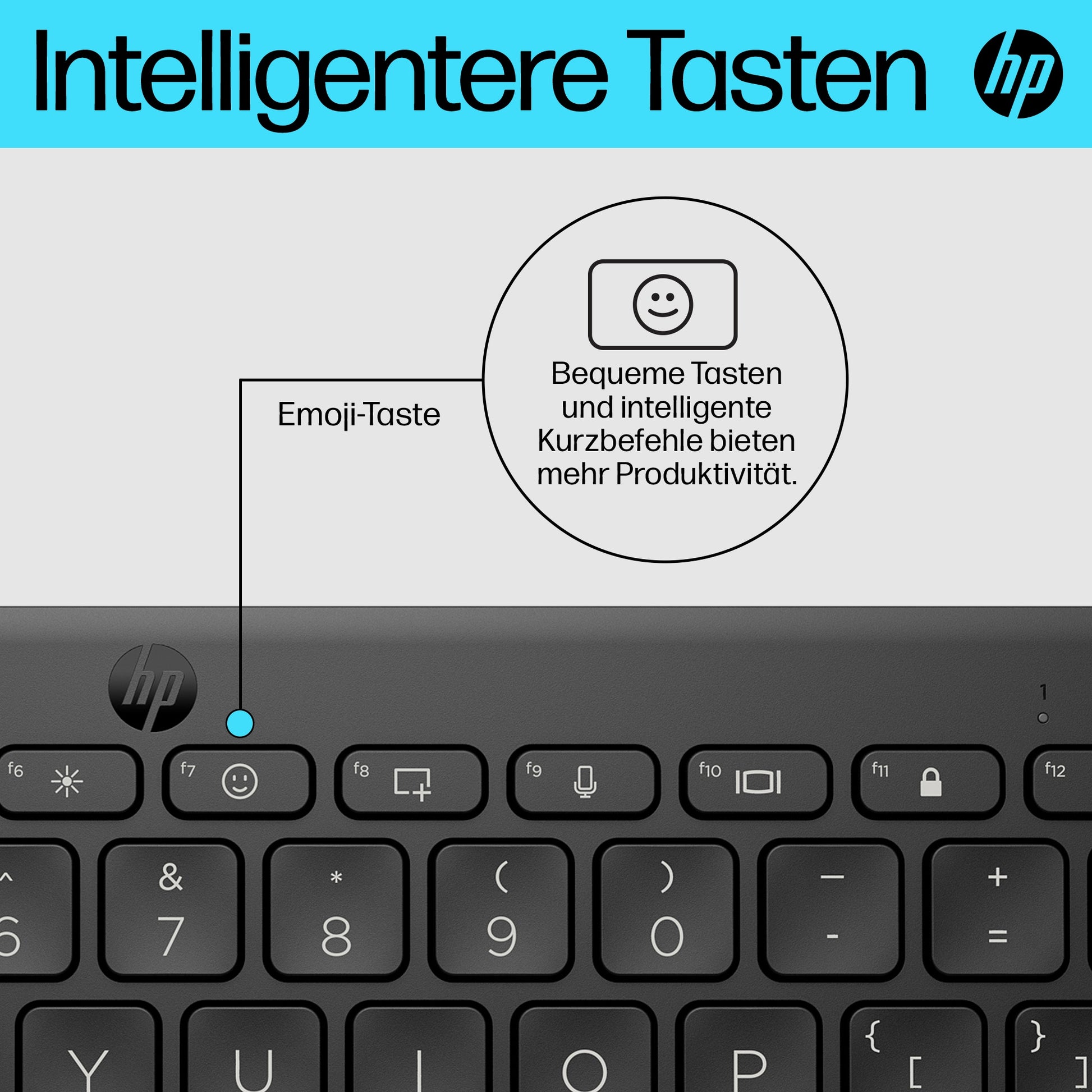 HP 350 Compact – Kompakte Tastatur – Mechanisch – Bluetooth 5.2 – Ohne Ziffernblock – Schwarz