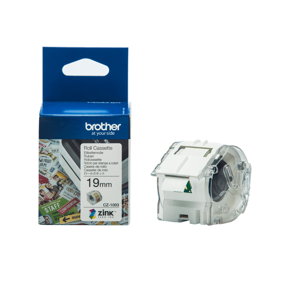 Brother CZ-1003 – Endlos-Etiketten 19 mm × 5 m – Weiss – Thermodirekt