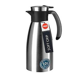 Emsa Thermoskanne – 1 l, 14,5 × 10,5 × 24,0 cm, Edelstahl/Kunststoff, doppelwandig, auslaufsicher