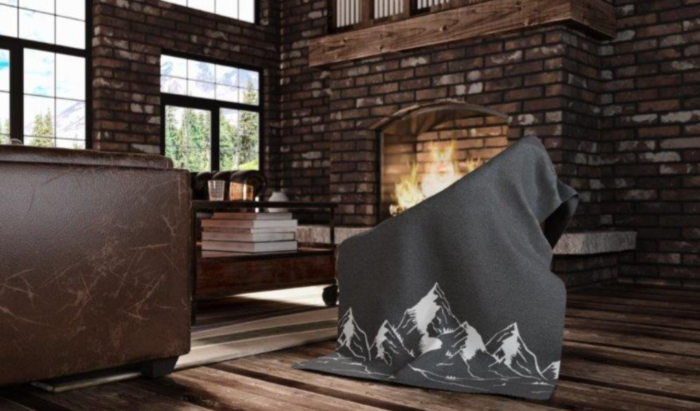 Eskimo Wohndecke Albis – 140 × 200 cm, Baumwolle, Anthrazit