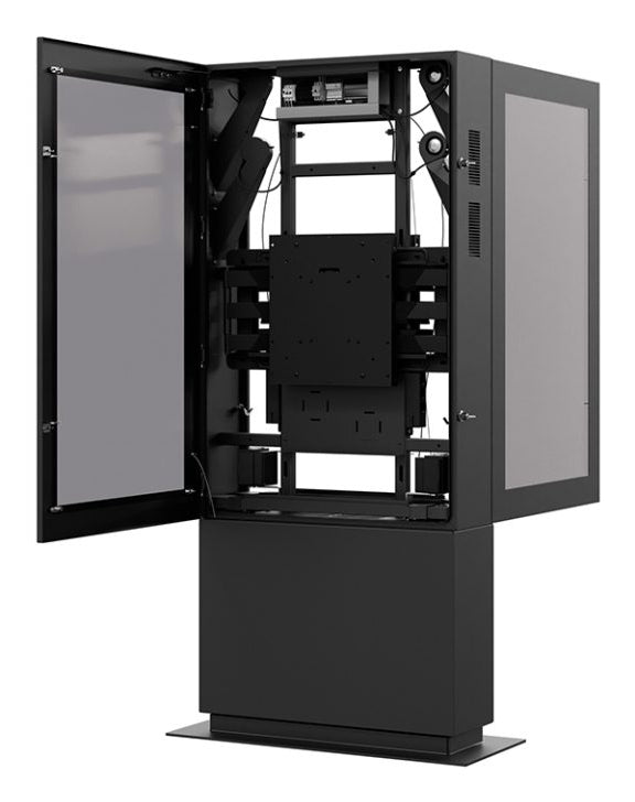 Hagor Bodenständer – 50–55" – Diebstahlsicherung, mit Belüftung – für Hochformat-Displays – SOPK 55, Schwarz