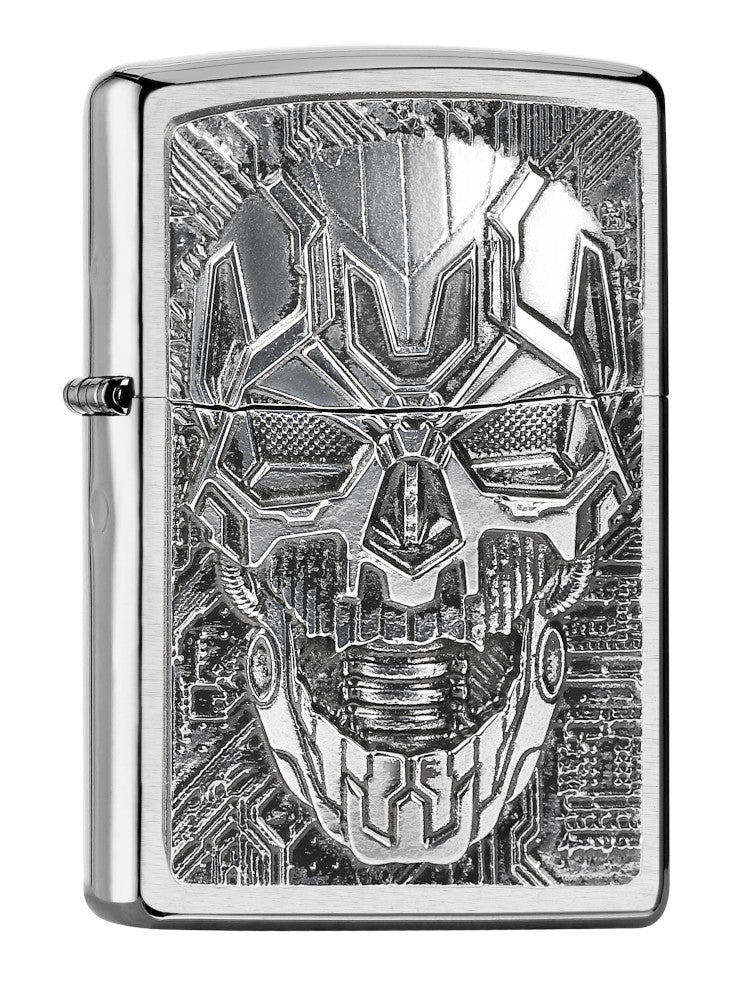 Zippo Feuerzeug Technic Skull Trick – Metall, Silber, 1 Stk.