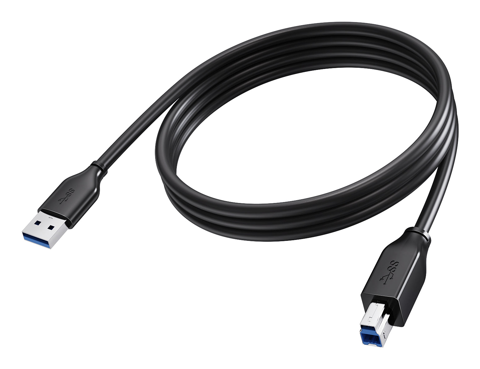 Vision USB-A auf USB-B Kabel – USB 3.2 Gen 1 (5 Gbit/s) – 2 m – Schwarz