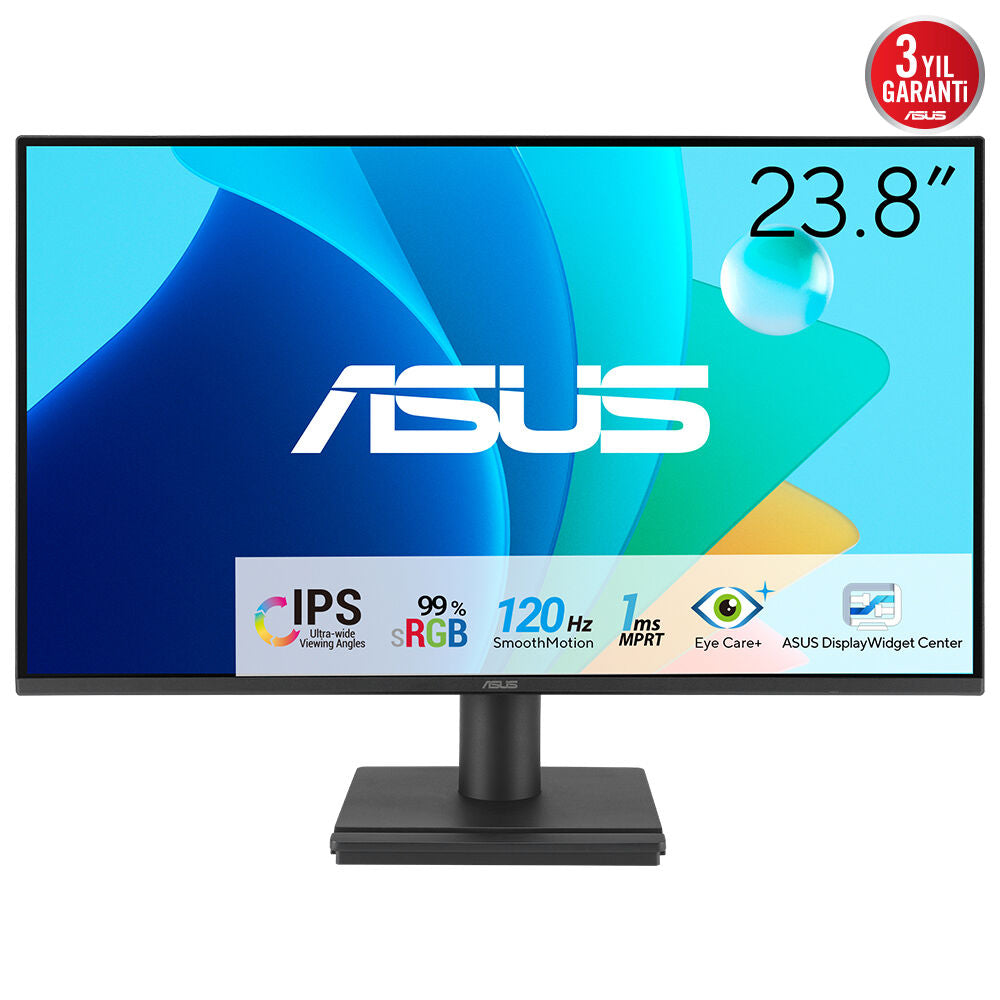 ASUS VA249HG – Monitor, 23,8", 1920 × 1080 (Full HD), IPS, 120 Hz, 300 cd/m², VESA 100 × 100, Schwarz