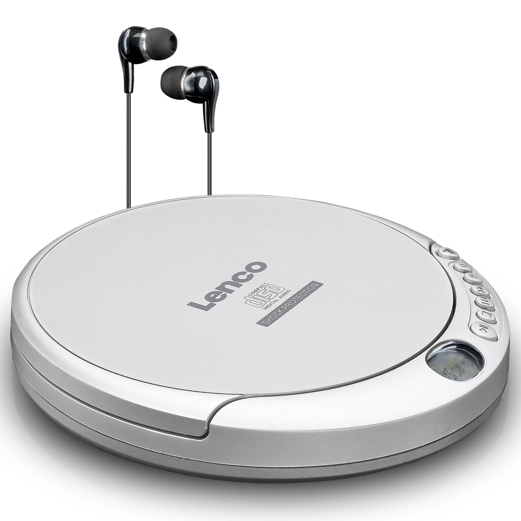 Lenco CD-201 – CD-Player – Portabel – MP3-Wiedergabe, Akkubetrieb – Silber