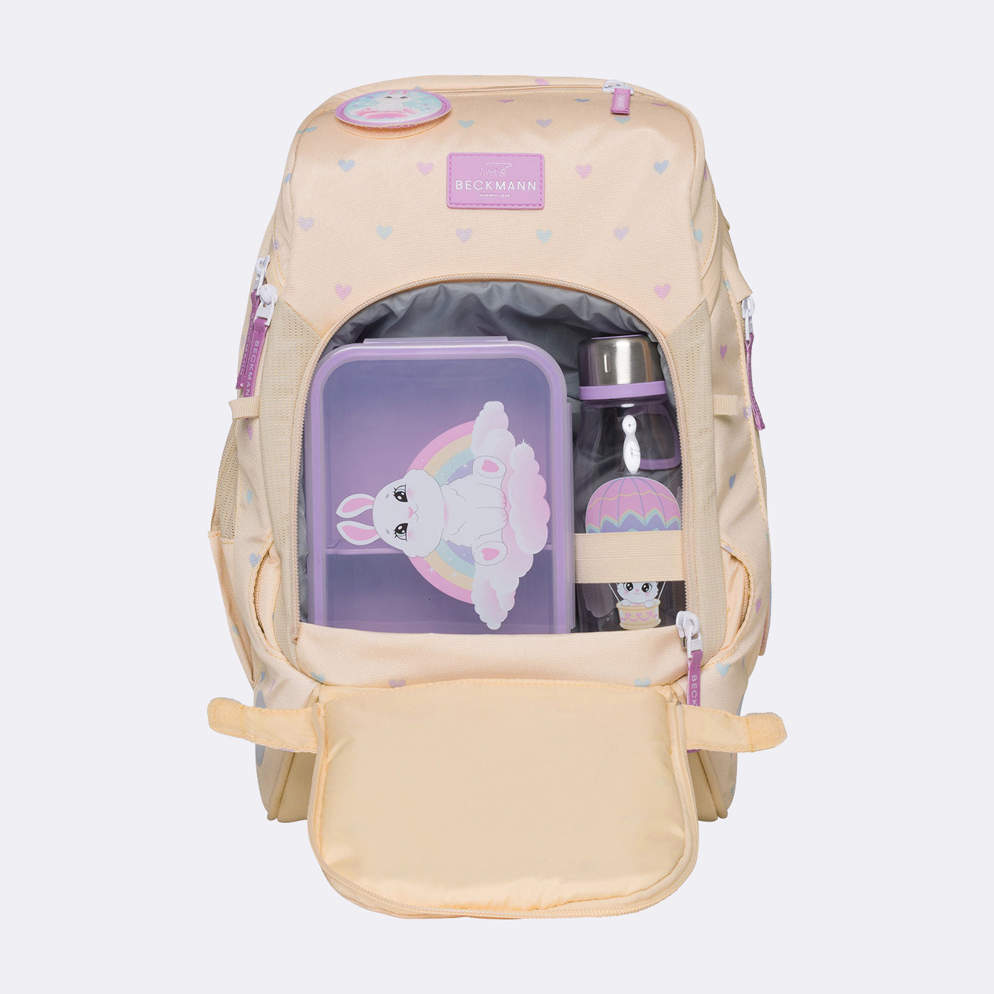 Beckmann Schulrucksack Active Air FLX – 6-teilig, Yellow Heart – 26,0×39,0×22,0 cm – recycelter Bestandteil
