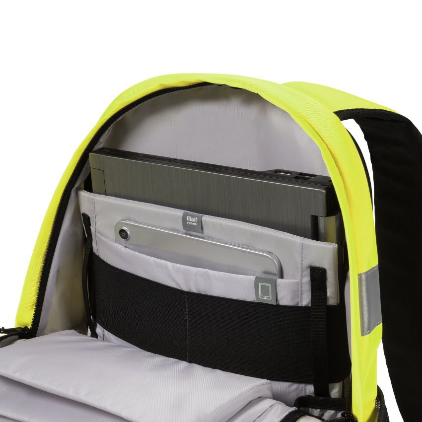 DICOTA HI-VIS P20471-01 – Freizeit-Rucksack – 25 l, rPET, gelb, Reflexstreifen