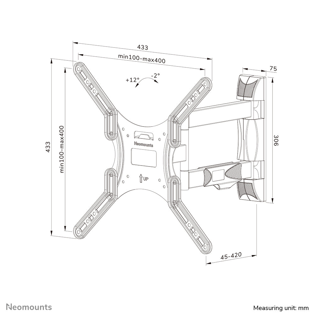 Neomounts Wandhalterung – Vollbeweglich – 32–55" – VESA 100×100–400×400 – bis 35 kg – WL40-550BL14