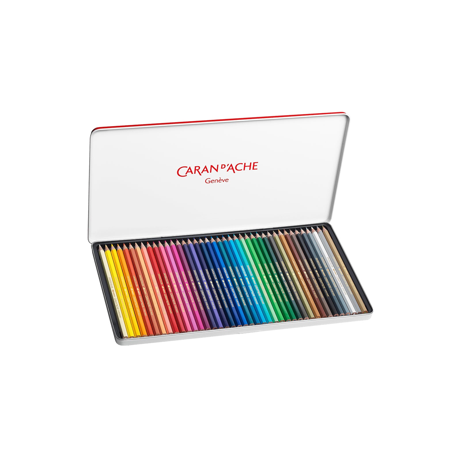 Caran d-Ache Caran d'Ache Aquarellfarbstifte Swisscolor Aquarelle – 40 Farben, im Metalletui, Ø 2,8 mm, FSC