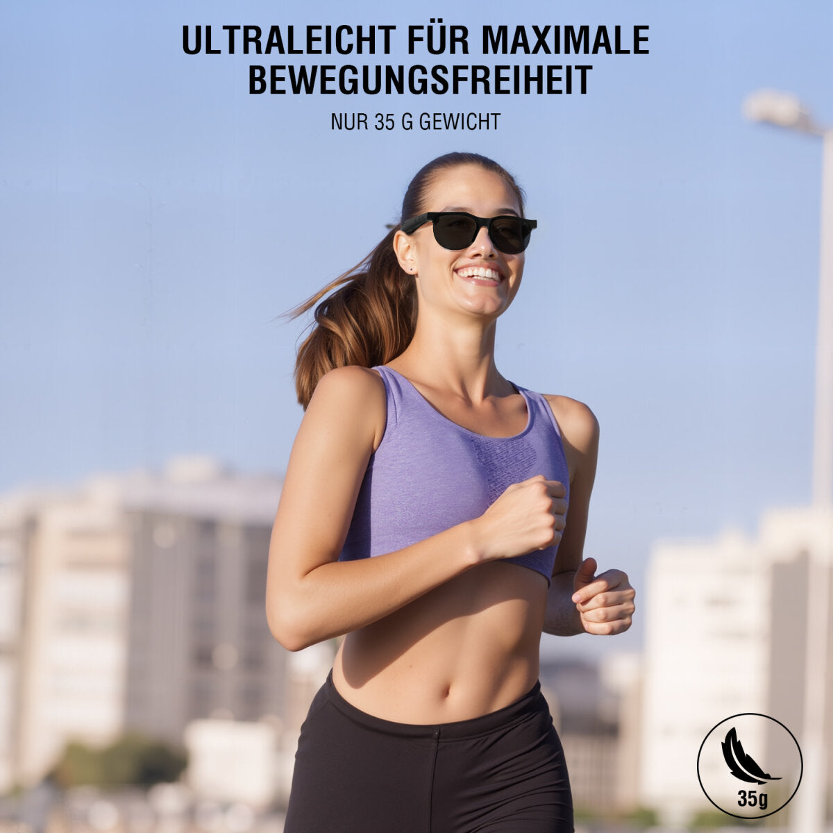 4smarts Soundglass Sport 2 Over-Ear Kopfhörer – Ohrbügel, Stereo, BT 5.3, Schwarz