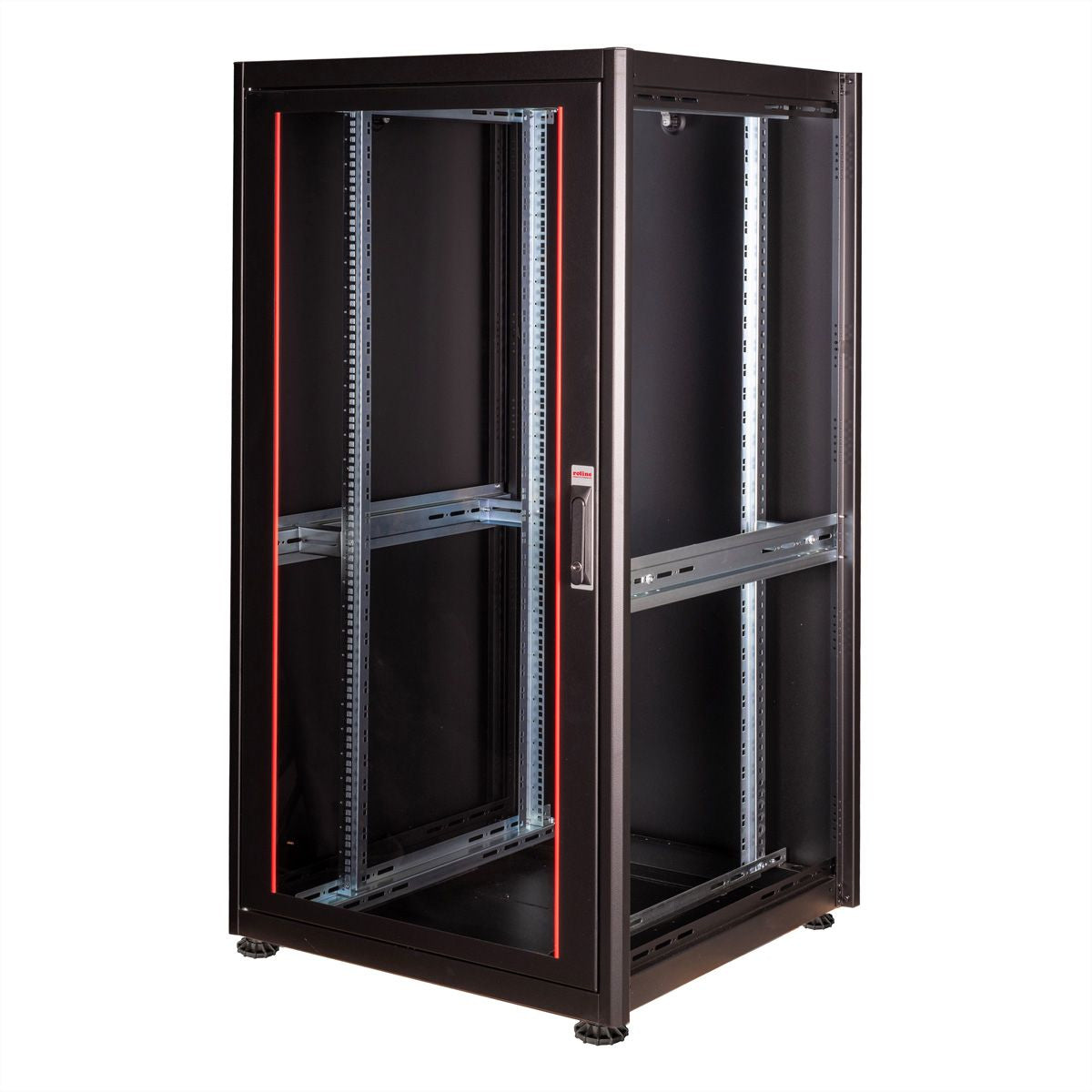 ROLINE Basic – 19" Netzwerkschrank 32U, IP20, abschliessbar, 800 × 800 × 1560 mm, schwarz, Stahl