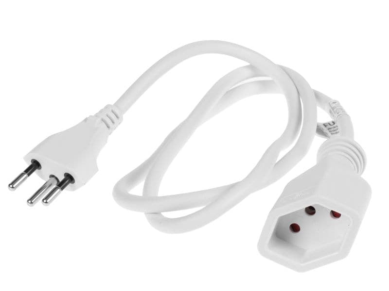 Furber. Verlängerungskabel – T12–T13, 1 m, 3×1 mm², H05VV-F, Weiss
