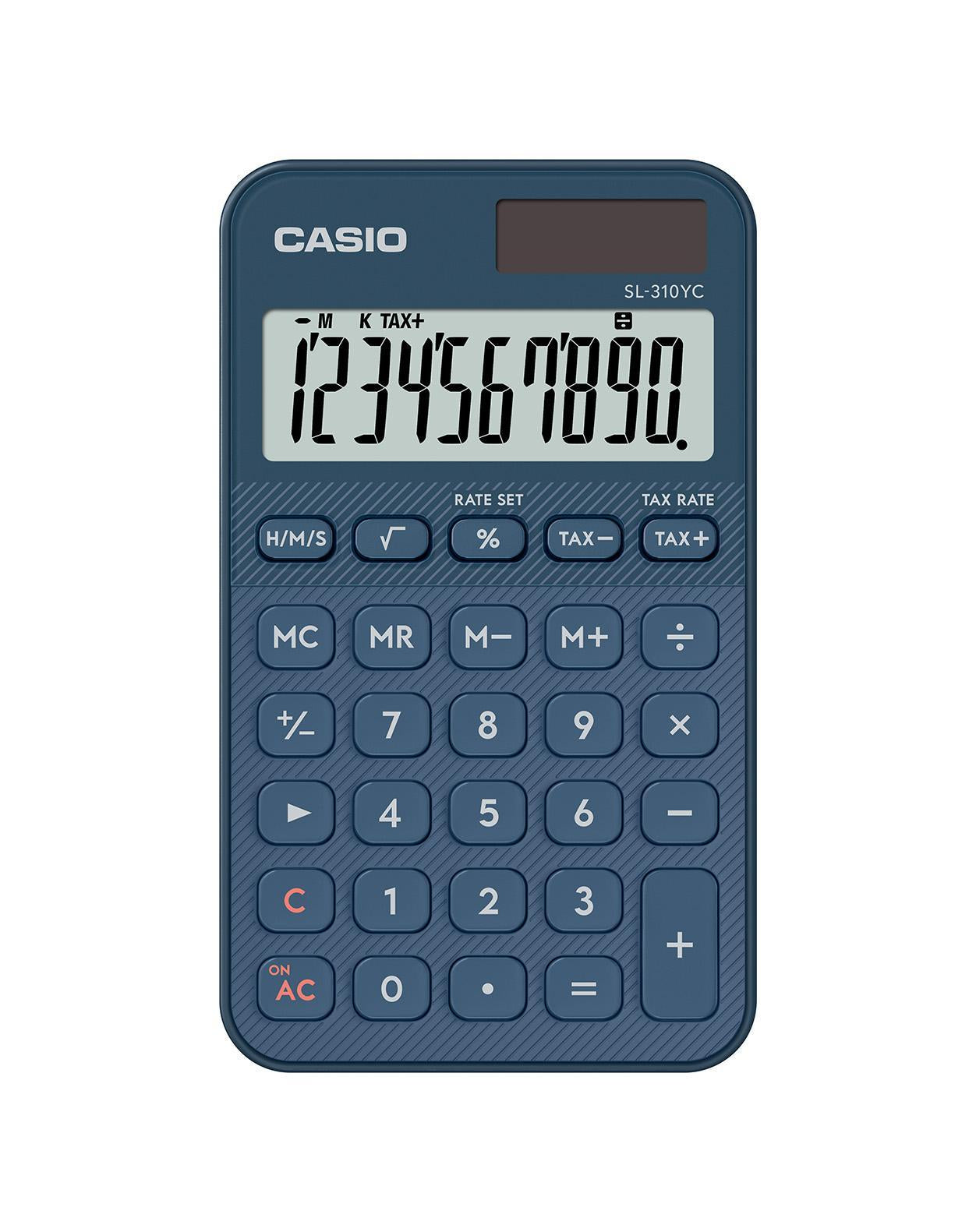 Casio Taschenrechner SL-310YC – 10-stellig – Solar/Batterie – Blau
