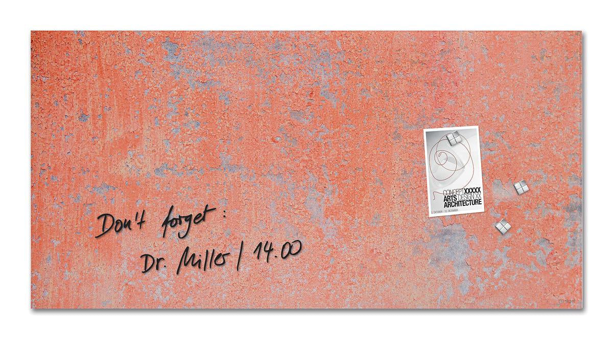 Sigel Whiteboard – 91 × 46 cm, Glas, magnetisch, Wandmontage, inkl. Montagesatz, Magnete