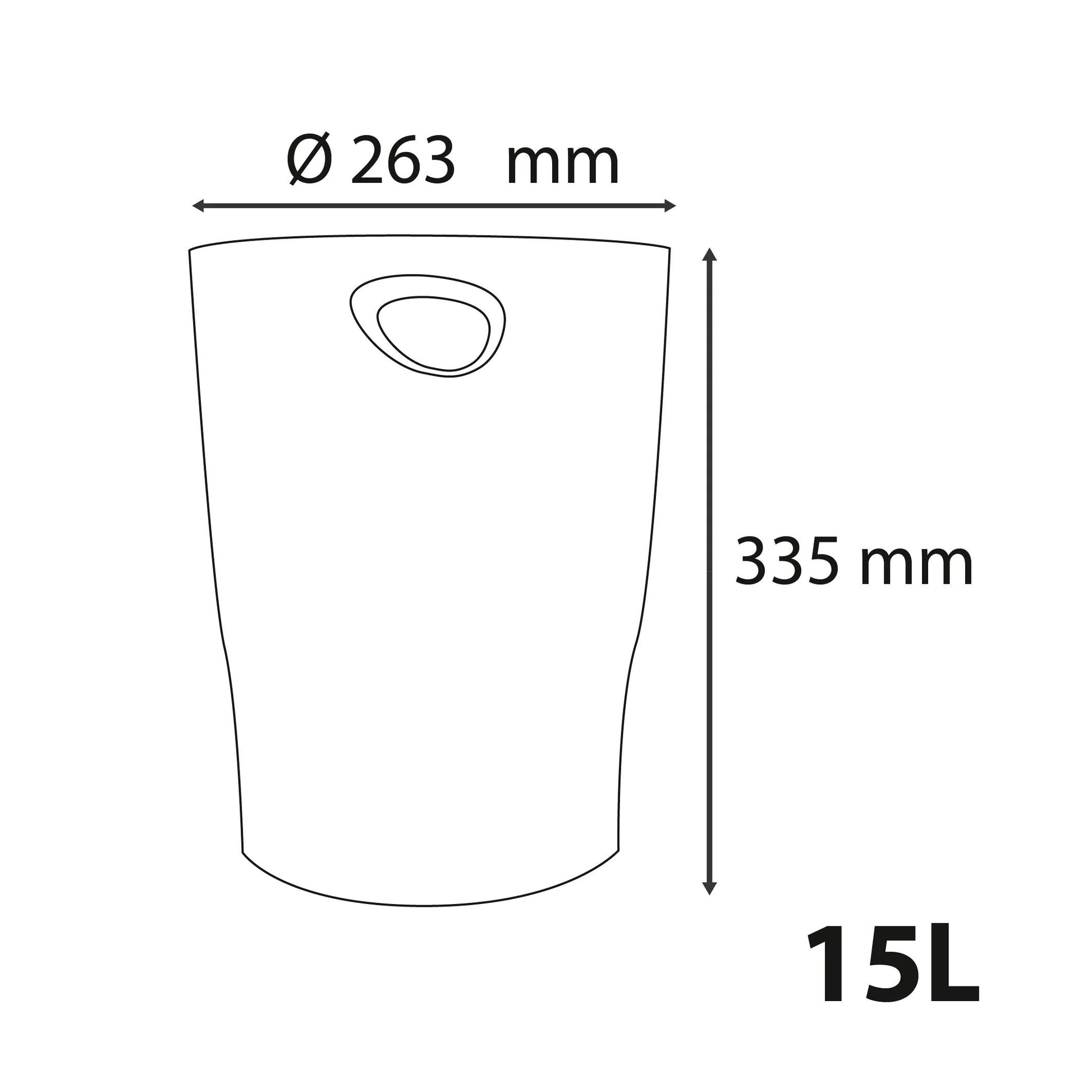 Exacompta Ecobin Neo Deco – 15 l, integrierte Griffe, 5 Jahre Garantie