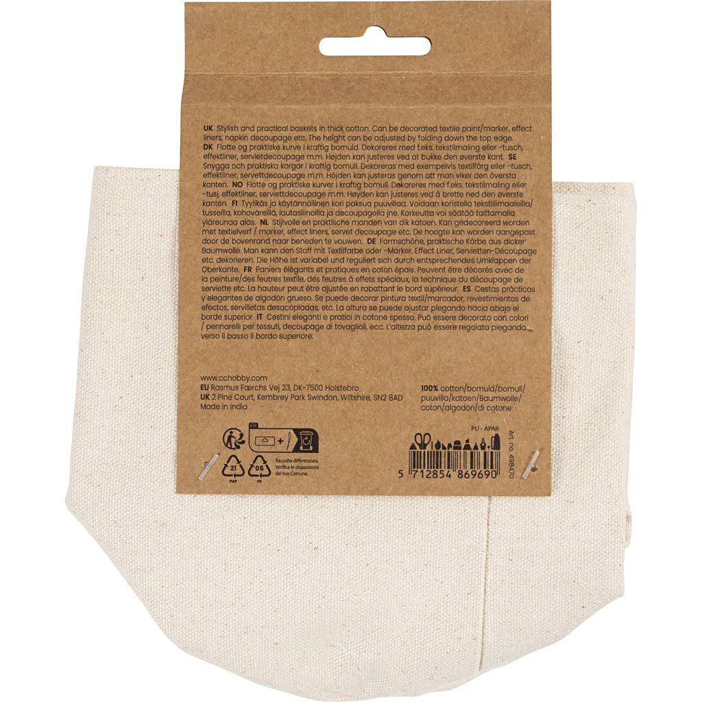 Creativ Company Aufbewahrungskorb – Baumwolle – Hellbeige – 90 × 145 × 90 mm – 2-teiliges Set