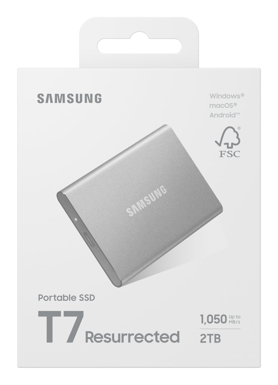 Samsung T7 – 2 TB Tragbare SSD, USB 3.2 Gen 2 (10 Gbit/s), 1050 MB/s Lesen, 1000 MB/s Schreiben, Silber