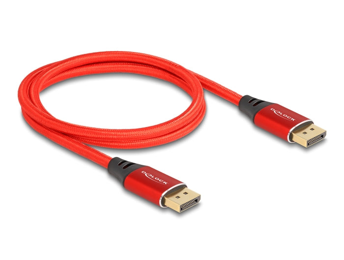 DeLOCK DisplayPort Kabel DP 2.1 8K 60 Hz – 1 m – Rot