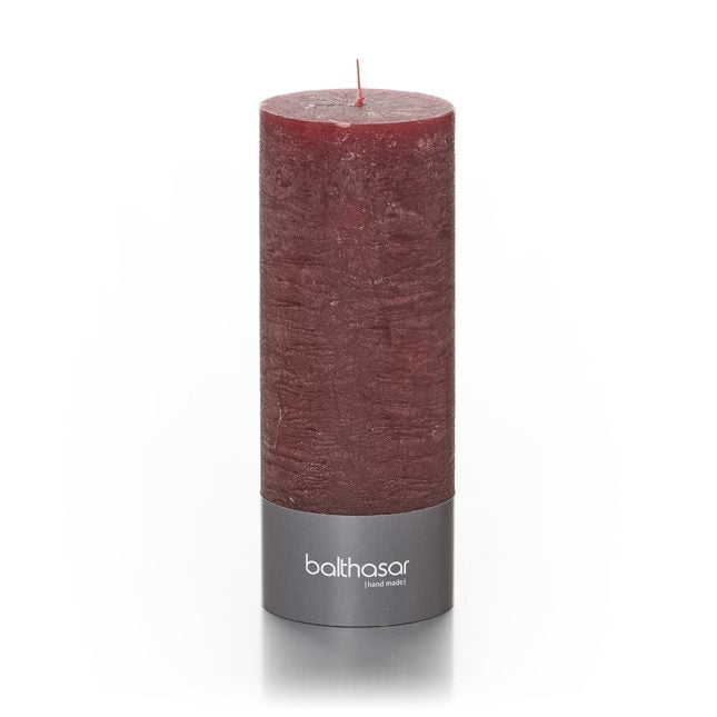 Balthasar Zylinderkerze – Ø 7 × 18 cm – Paraffin, rot