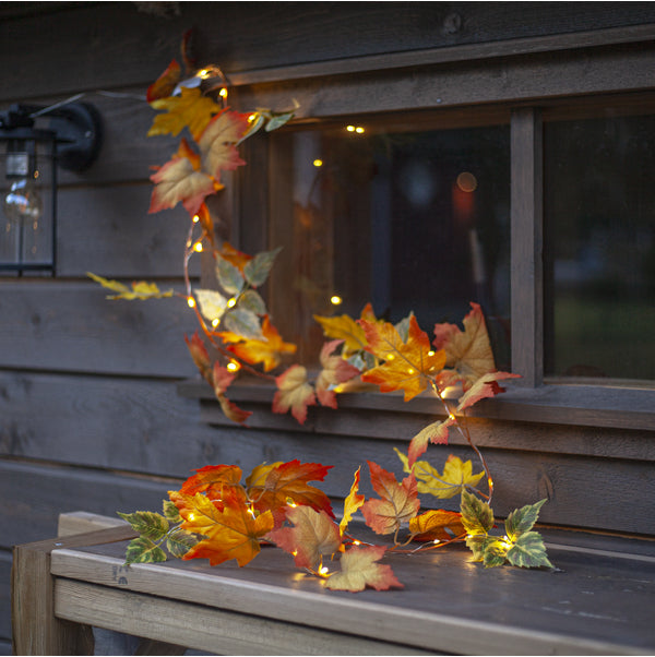 Star Trading Lichterkette Autumn – Starterset, 1,8 m, Warmweiss, Orange, Batteriebetrieb, 3× AA, 30 LEDs