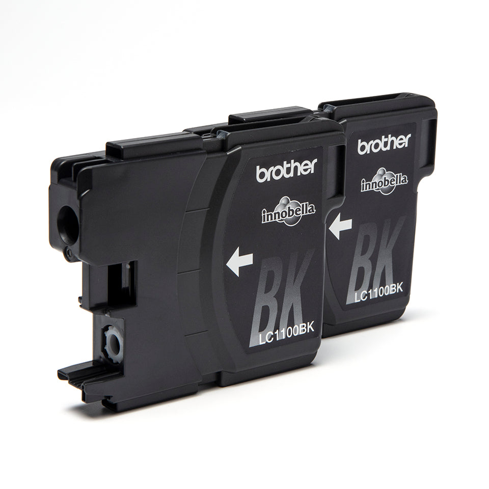 Brother Tintenpatronen-Multipack LC-1100BK, Schwarz, 2er-Pack – für DCP-185C, DCP-385C, DCP-395CN und andere