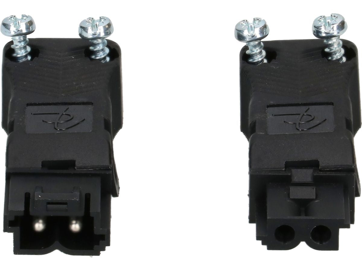 Max Hauri AG Max Hauri AC 164 Montagestecker – 2-polig, 16 A, 250 V, IP20, 18,4 × 51,1 mm, Schwarz
