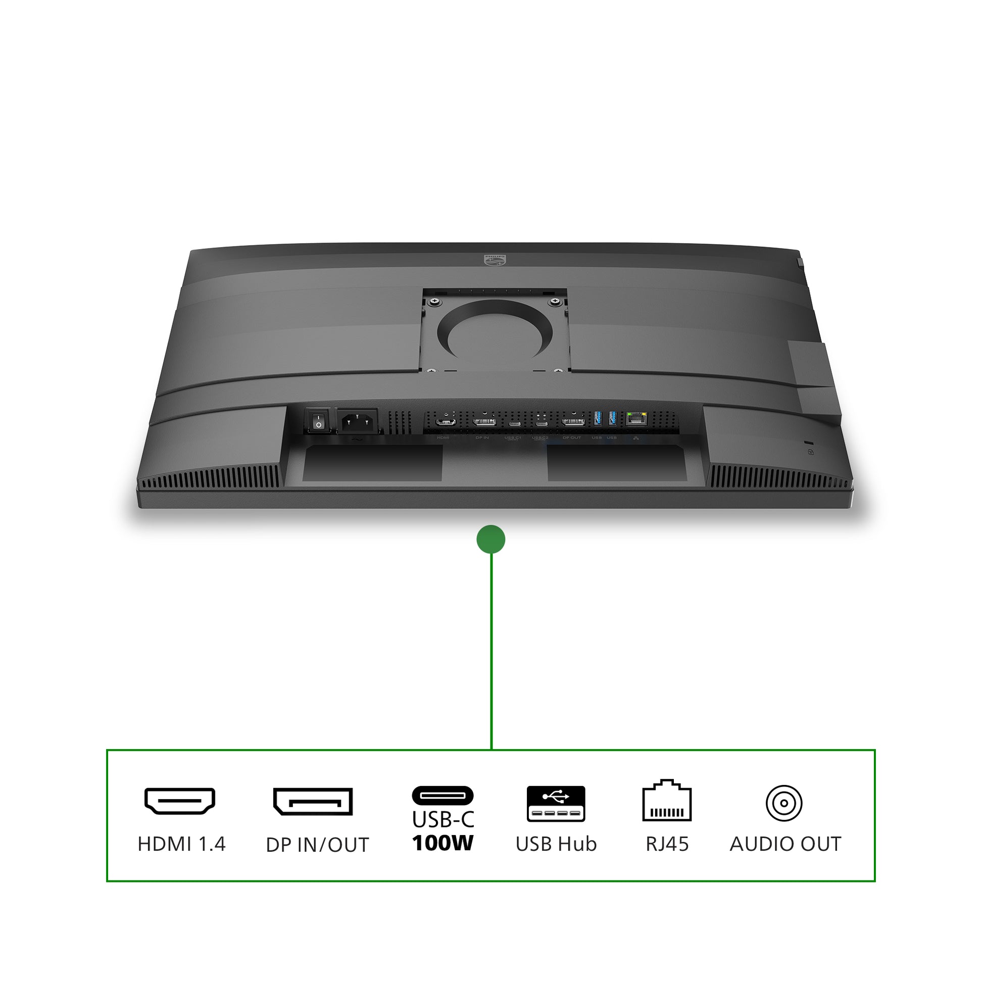 Philips 24B2G5301/00 – Monitor, 23,8", IPS, 100 Hz, 300 cd/m², Daisy Chain, KVM, USB-Hub, VESA 100 × 100, Grau