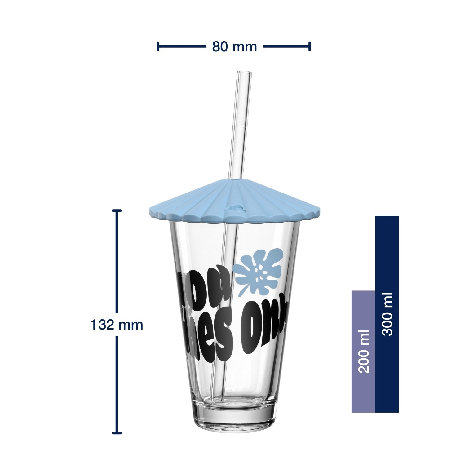 LEONARDO Sole Trinkglas – 0,30 l, Glas, Blau, spülmaschinengeeignet, 3-teilig