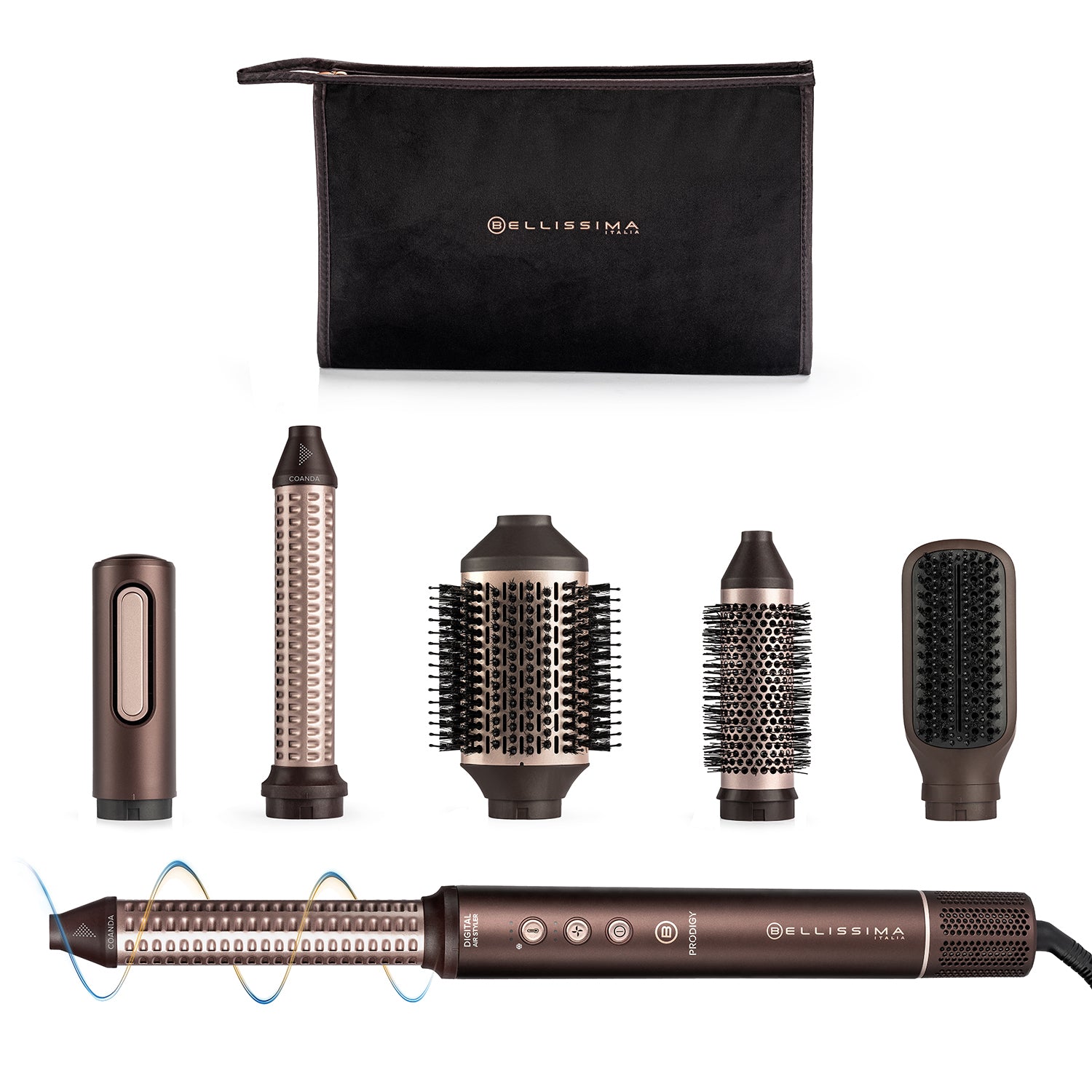 Bellissima Multistyler – 1200 W, Keramikbeschichtung, 150–180 °C – 5 Aufsätze – Braun
