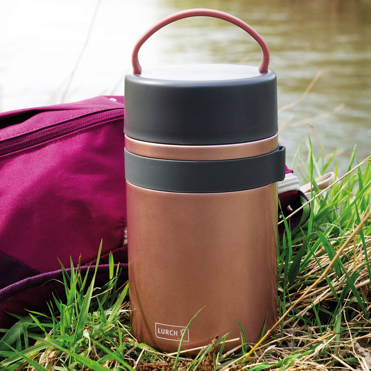 Lurch Isolierte Lunchbox 800 ml, Ø 11 × 19 cm, Edelstahl, Roségold
