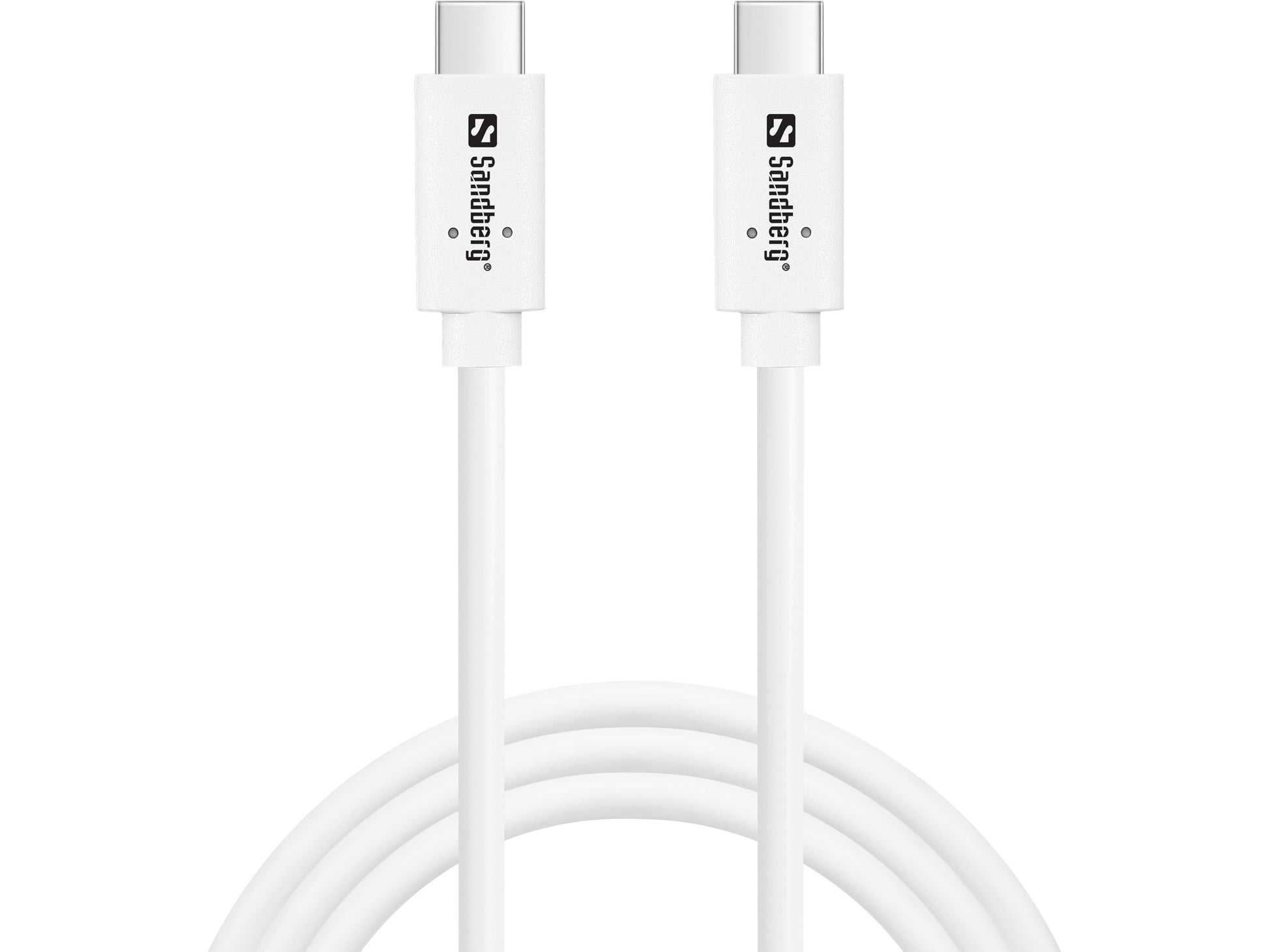 Sandberg USB-C auf USB-C Kabel – USB 3.2 Gen 2 (10 Gbit/s) – 1 m – PD 100 W – Weiss