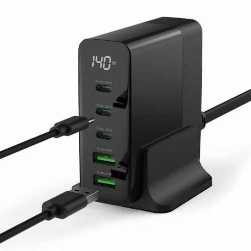 Ansmann DC5140PD Netzteil – 140 W, 1× USB-C + 4× USB-A, GaN