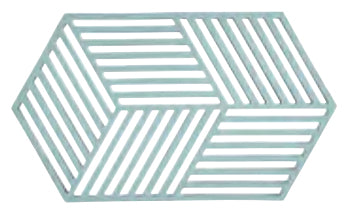 Zone Denmark Topfuntersetzer Hexagon 14 × 24 × 0,9 cm, Silikon, Hellblau