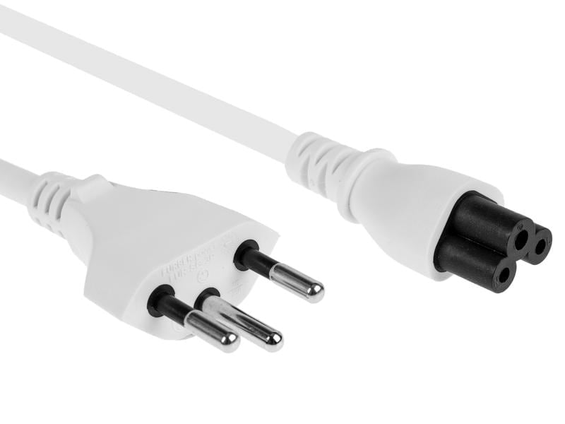 Furber. Netzkabel – T12–IEC C5, 3 m, 230 V/2,5 A, weiss