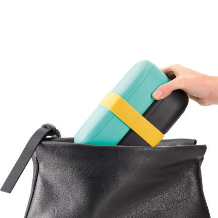 Lékué Lunchbox – 1 l, 10.0 × 19.2 × 11.0 cm, Kunststoff (PP), türkis, abnehmbarer Deckel, spülmaschinenfest