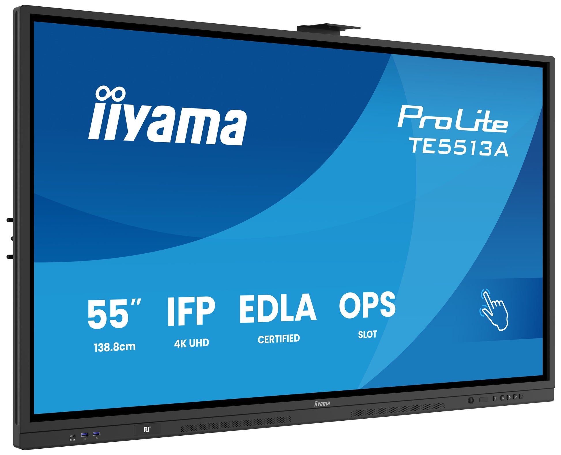 iiyama TE5513A-B2AG – 55" 4K Ultra HD Interaktives Display (Touch), IR-Touch, 500 cd/m², Android – Schwarz