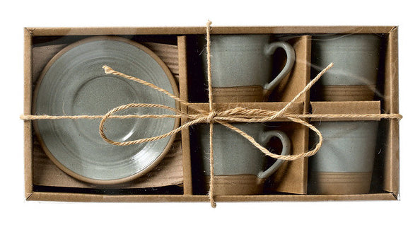 Zeller Present Espressotassen – Set 8-teilig, 60 ml, Ø 5,7 cm, Steingut, Blaugrün, spülmaschinenfest