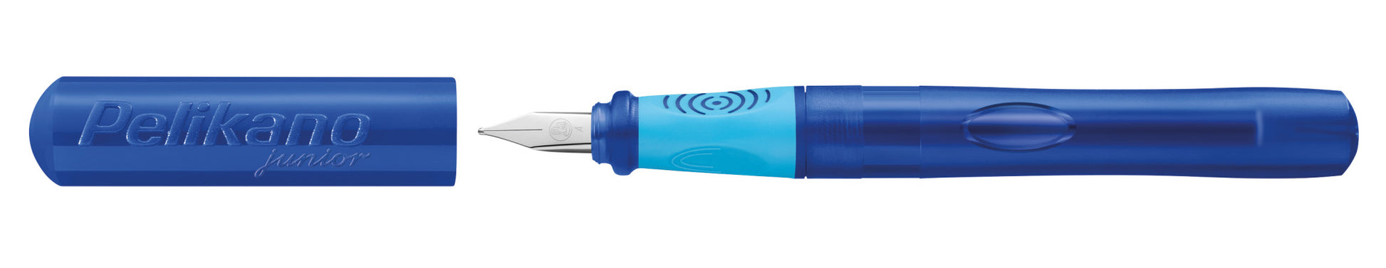 Pelikano junior – L Feder – für Linkshänder – blau – Patronen