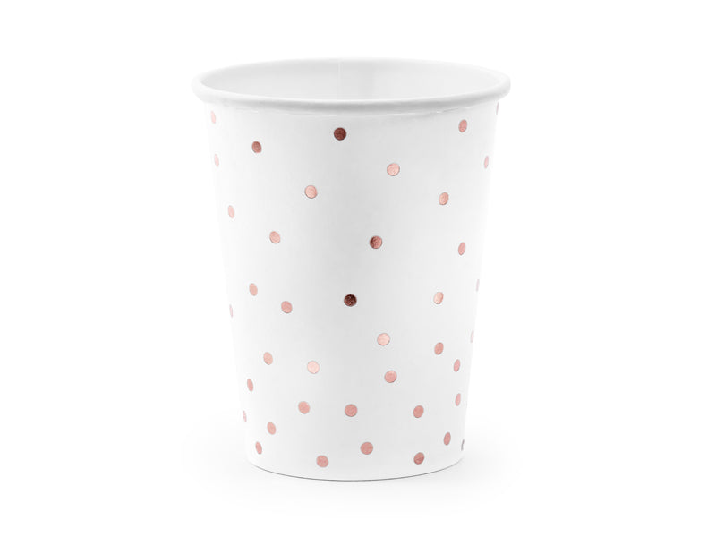 PartyDeco Trinkbecher, Papier/Karton – 2,6 dl, Weiss – 6 Stk.