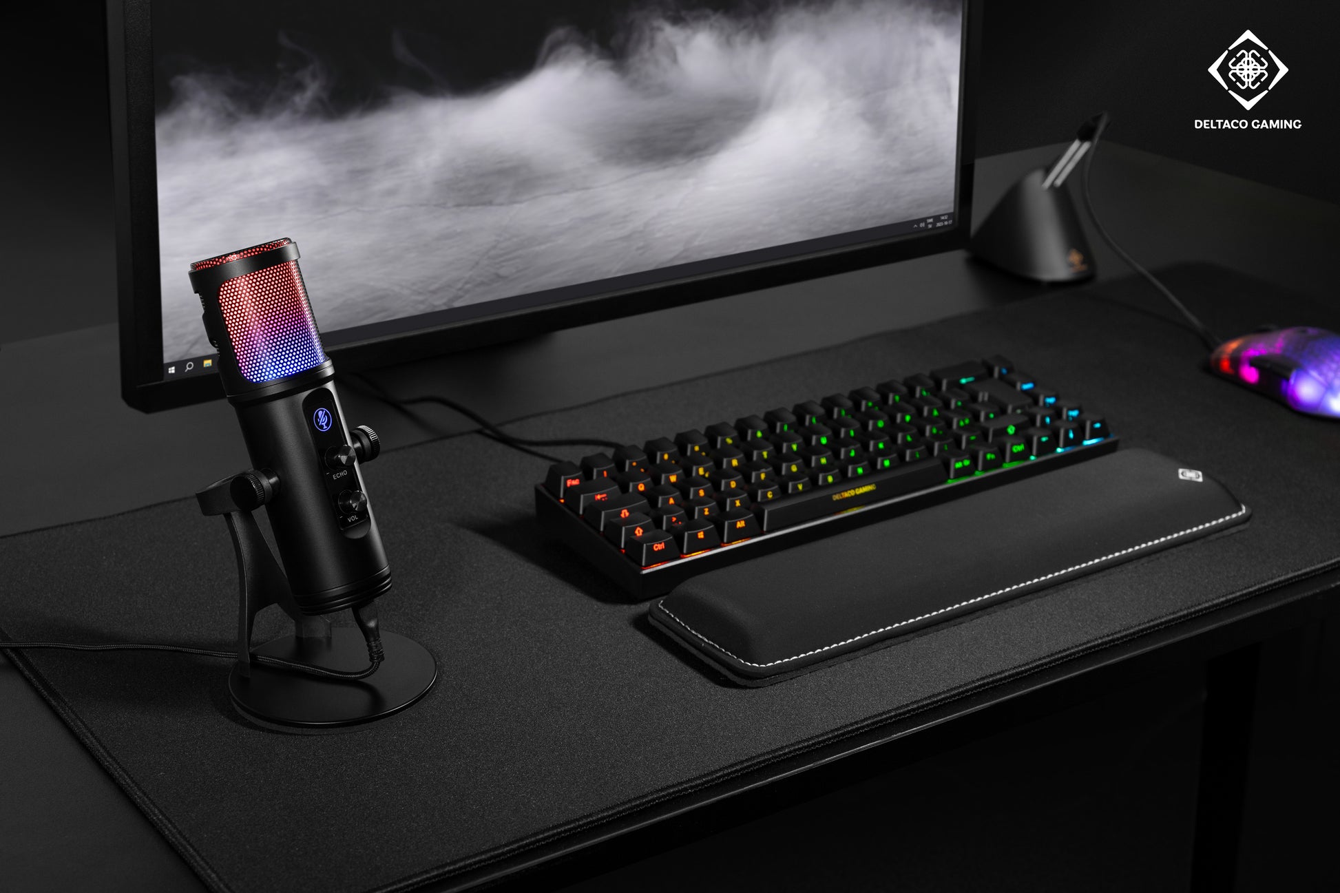 Deltaco Gaming GAM-171 Tischmikrofon – USB-C, kabelgebunden, Niere, 50–20'000 Hz, Schwarz