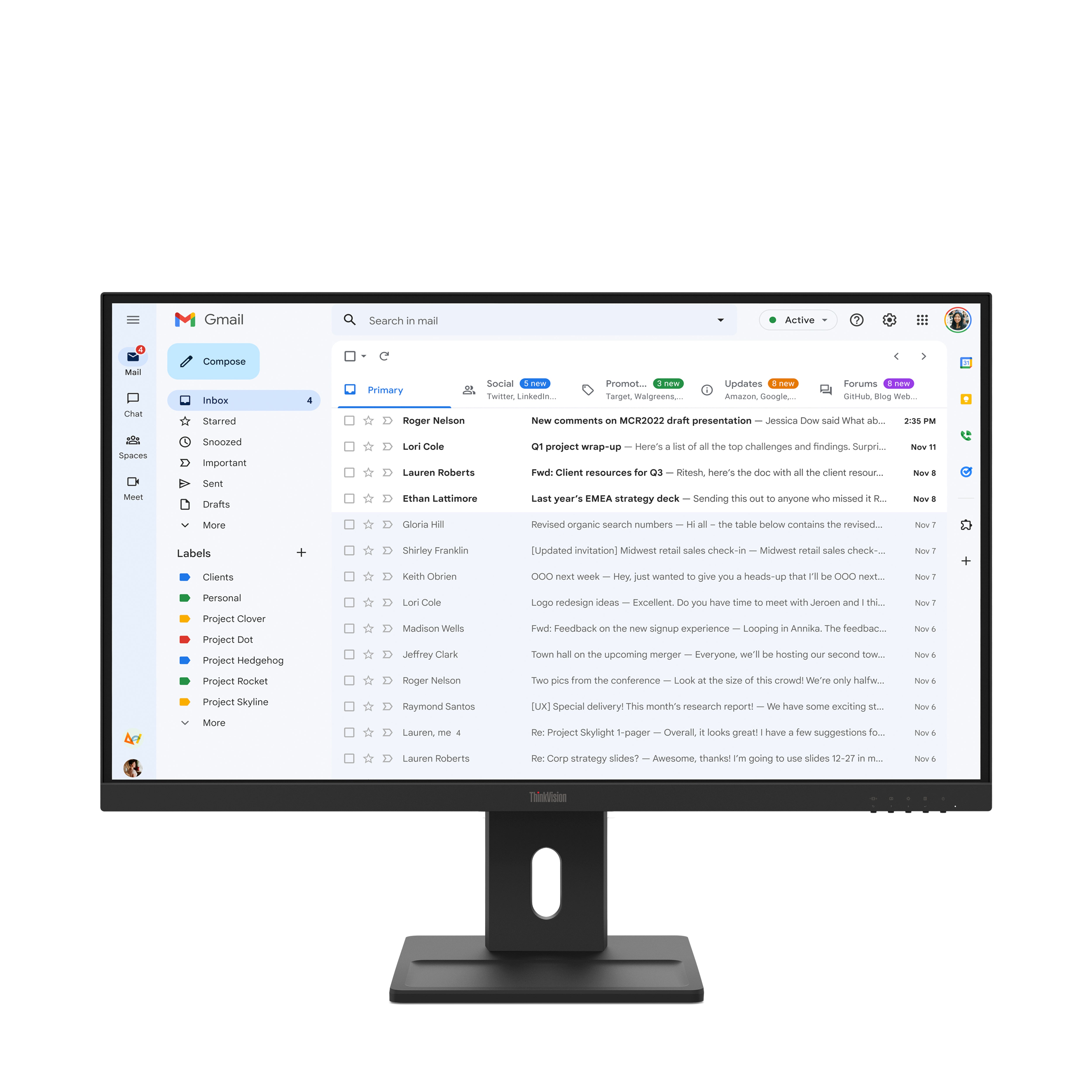 Lenovo ThinkVision E27-40 LED – Monitor, 27" 1920 × 1080 (Full HD), LCD