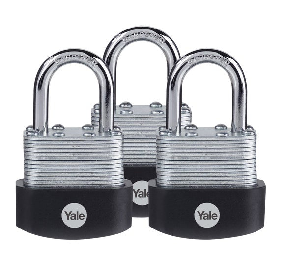 Yale Y125B Mechanisches Vorhängeschloss – Laminierter Stahl, Bügel 28×20 mm, Ø6 mm, Sicherheitslevel 2, Aussen