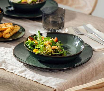 Villeroy & Boch Speiseteller – Steingut, Grün, Ø 28,0 cm, spülmaschinengeeignet, mikrowellengeeignet