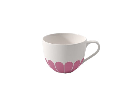 Villeroy & Boch Fleur Cassis Kaffeetasse – 0,16 l, Porzellan, Rosa, mit Henkel, 6 Stück