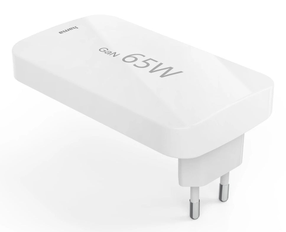 Hama 00201976 USB-Ladegerät 65 W – USB-C×2, USB-A×1 – PD, QC, GaN – für Laptop, Powerbank, Smartphone u. a.