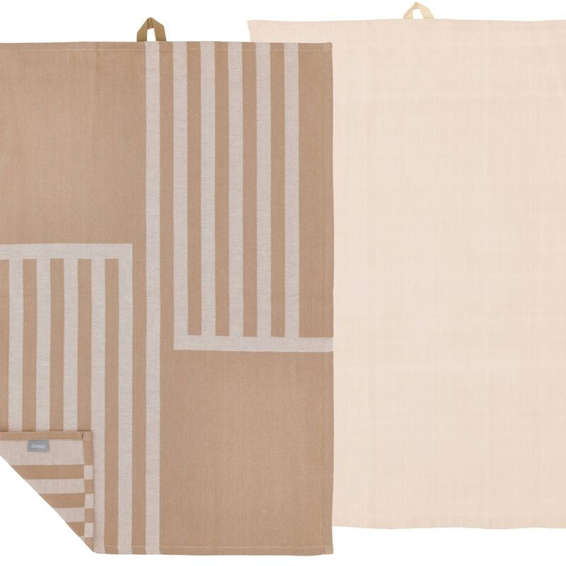 Södahl Geschirrtücher 2er-Set, 50 × 70 cm, Baumwolle, Taupe