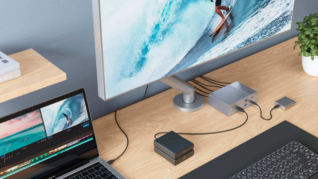 Targus HYPER GEN2 Thunderbolt-Hub – Thunderbolt 3, 1× DP, 2× USB-A, 3× USB-C, GbE, 3,5 mm Audio