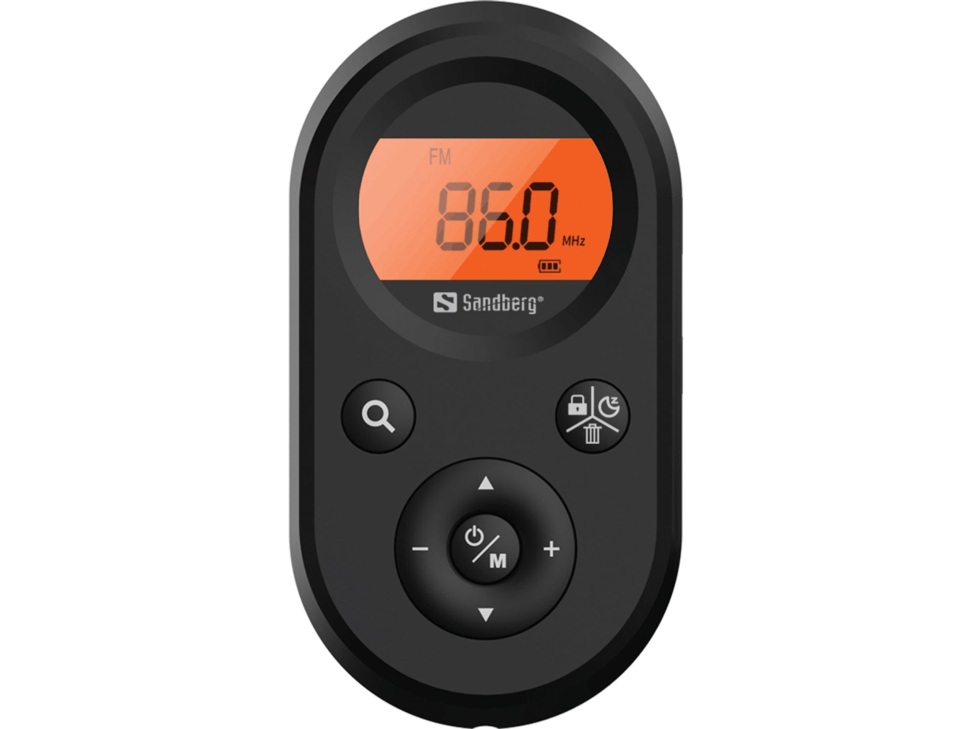 Sandberg Pocket Radio 421-02 – Tragbares Radio, AM/FM, 3,5 mm Kopfhöreranschluss, 500 mAh Akku – Schwarz